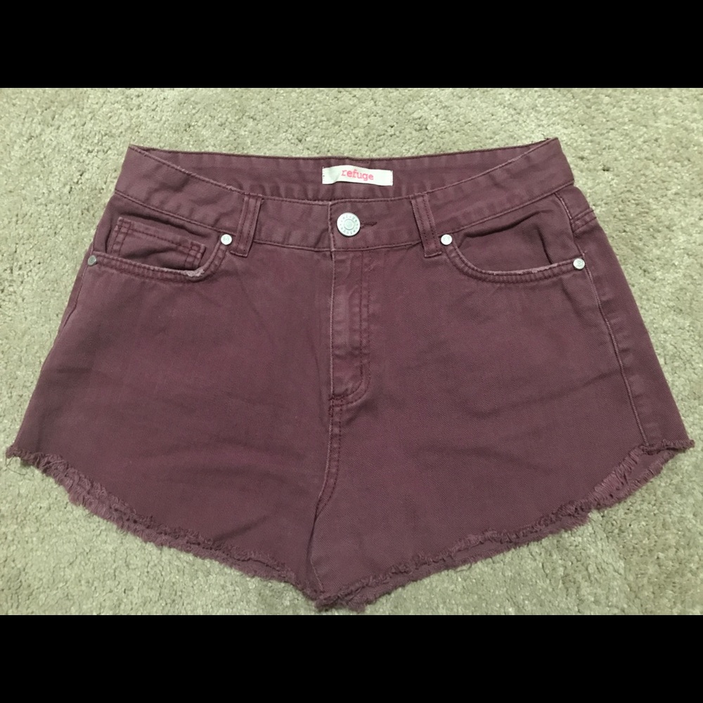 Refuge Purple High Waisted Shorts